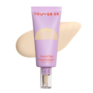 Tower 28 SunnyDays SPF 30 Tinted Moisturizer – 2-in-1 Buildable Coverage Foundation + Mineral Sunscreen for Face – Zinc Oxide, Aloe & Prickly Pear for Sensitive Skin – 18 Light/Peach (1 oz)(10 LARCHMONT)