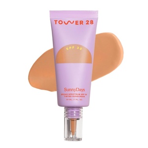 Tower 28 SunnyDays SPF 30 Tinted Moisturizer – 2-in-1 Buildable Coverage Foundation + Mineral Sunscreen for Face – Zinc Oxide, Aloe & Prickly Pear for Sensitive Skin – 18 Light/Peach (1 oz)(25 OCEAN PARK)
